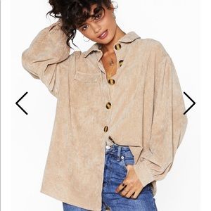 Nasty Gal Tan Button-Up